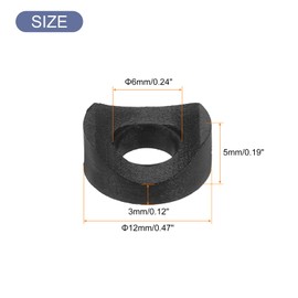 uxcell 30Pcs Plastic Round Washers, 6mm x 12mm x 3mm Black PE Concave Washer Spacer Hardware Machine Fastener for Round Tube Fixing