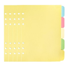 Vasemele Pack of 25 Dividers A5 6 Hole Folder Index Dividers Coloured Index Dividers A6 Dividers 6-Hole Index Dividers for Ring Binder