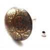 Set of 6 Brass Grey Cabinet Knobs - Kitchen Cabinet