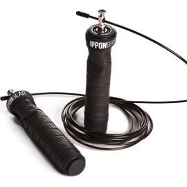 Ippon Gear JITA08 Skipping Rope / Speed Rope for Adults and Children [German Brand | Includes Weights I Adjustable Steel Cable I Professional Ball Bearings I Non-Slip Handles] for Crossfit, Boxers and