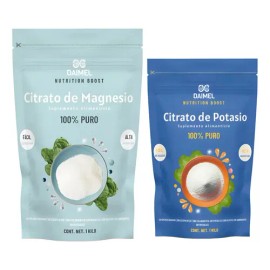 1 Kg Citrato De Magnesio + 1 Kg Citrato De Potasio En Polvo Natural