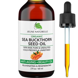 Jeune Naturelle Jeune Naturelle Sea Buckthorn Oil Organic, From Fruit & Seeds, 100% Pure RAW Virgin Cold-Pressed Undiluted Unrefined, Fast Absorbing, Travel Size, Non-Comedogenic