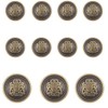 KENDANY 11 Piece Antiqued Bronze Metal Blazer Button Set -