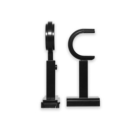 BlastHome® Luxury Adjustable Curtain Rod Brackets – Premium Quality Heavy Metal Replacement Accessory – Signature Collection, Set of Two – Fits Up to 1 1/4" Diameter Curtain Rods – Tuxedo Black Finish