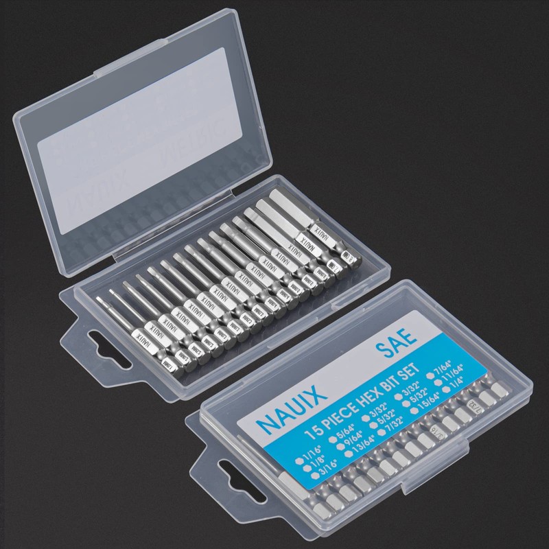 30 Piece Hex Head Allen Wrench Drill Bit Set, 1/4