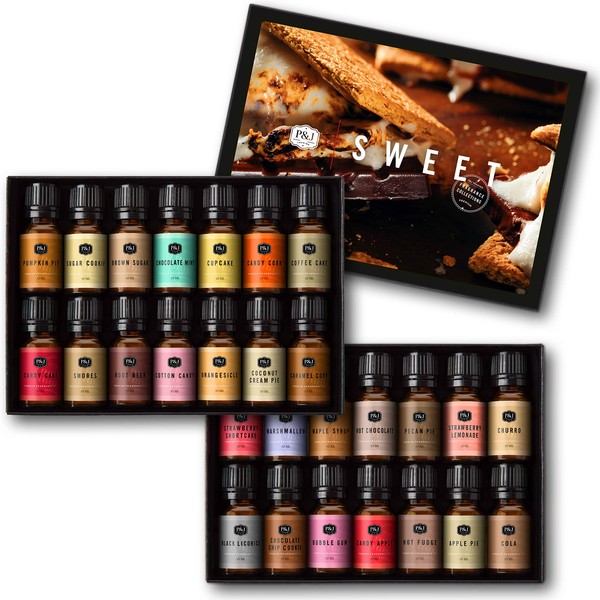 P&J Fragrance Oil Sweet Set | Candle Scents for Candle Making, Freshie Scents, Soap Making Supplies, Diffuser Oil Scents