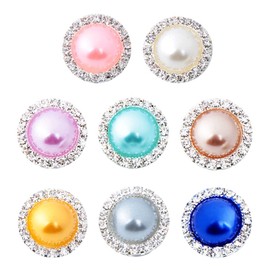 brandname Duolai 8pcs Color Imitate Pearl Snaps Buttons 18mm Interchangeable Jewelry Making DIY Adjustable Snap Charms for Necklaces Bracelets Earrings Rings Set, Multicoloured