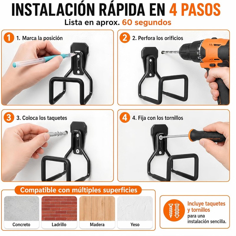 Soporte para manguera de jardín de metal – juego de