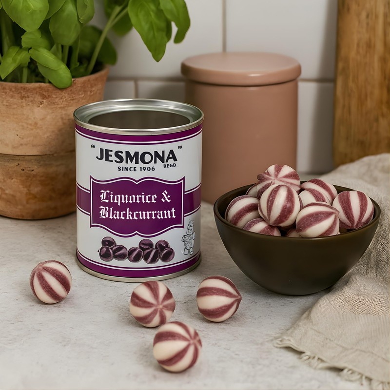 Jesmona Liquorice & Blackcurrant Candy - British Hard Candy 250g