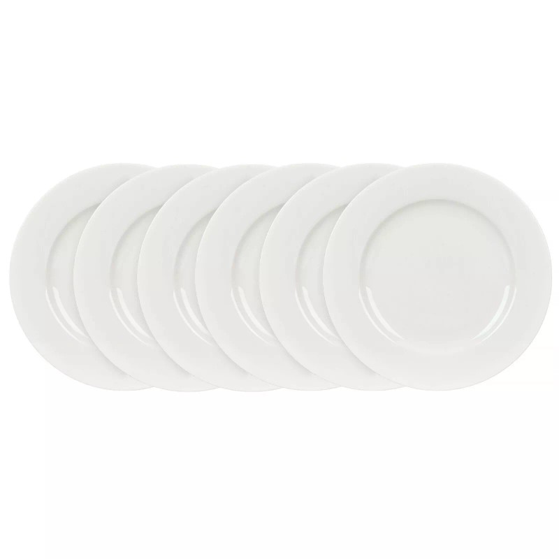 STPGOODS White Dinner Plate Set of 6 Porcelain Plates Set