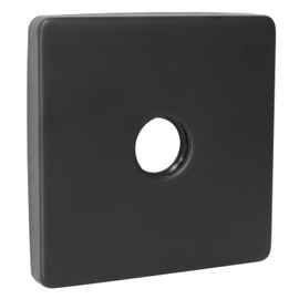 Zangc 3.5 "Square Shower Arm Flange Shower Flange Cover Plate Large Size Universal Replacement Shower Head Cover for Covering Gaps Holes for All Standard 1/2 Pipes Silver Gray 1PCS (Matte black)