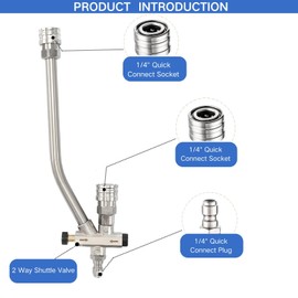Jimerf Foam Cannon Dual Connector Accessory, Pressure Washer Double Tip Attachment for Foam Cannon with 5 Spray Nozzle, 1/4 "Quick Connect, 1.1 mm Orifice and Foam Maker