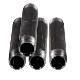 Supply Giant OQCM3412-4 3/4 Inch Black Three Quarter Inch Malleable Steel Pipes Nipples Fitting, Build DIY Vintage Furniture, 3/4" x 12" (Pack Of 4), 4 pack