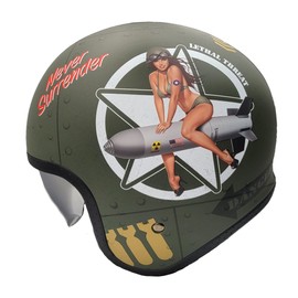 Vega V8 Retro Open Face Helmet 86029-221, Bombs Away, X-Small