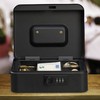Relaxdays Cash Box, 3-Digit Number Combination, Coin Insert, Iron Money