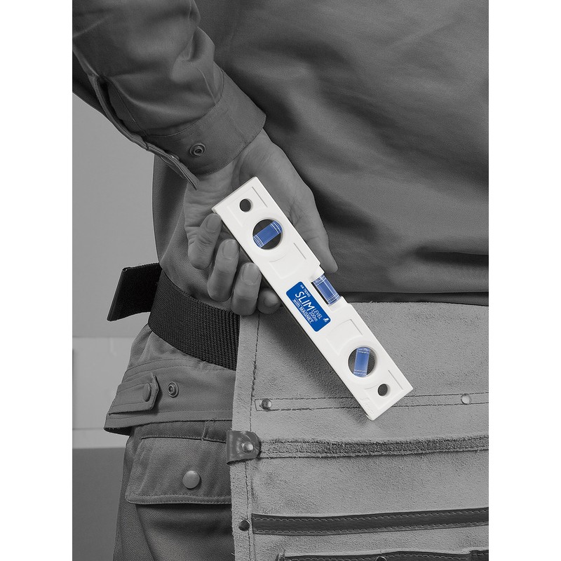 Shinwa Sokutei 76340 Slim Level with Magnet, White, 7.9 inches