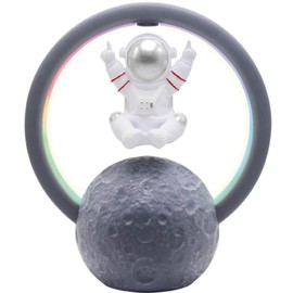 Bluetooth Speaker RGB Light Touch Adjustment 360 Degree Surround Magnetic Levitation Astronaut Speaker 598A Silver
