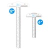 6" and 12" Acrylic Clear T Angle Ruler 3 Pack