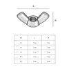 5 Pack Screw Bolts M5 x 25mm, Washers & Wing