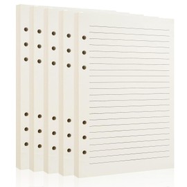 Lined Refill Paper A5 for Filofax - 150 Sheet/300 Pages 6 Punched Holes Loose-Leaf Refillable Lined Paper - A5 Binder Inserts Notebook Refills - Ruled Notepaper for Diary Planner Meeting Travel Record