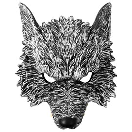 Cupimatch Steampunk 3D Werewolf Mask: Half-Face Animal Masquerade Mask for Men Cosplay Party Mask