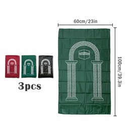 Kellegour 3 Pieces Portable Muslim Islamic Prayer Mat,Travel Pocket Prayer Mat Rug,60 x 100cm Waterproof Praying Rug,Travel Prayer Mat Rug for Islamic Gifts Ramadan Family Trips(3 Colors)
