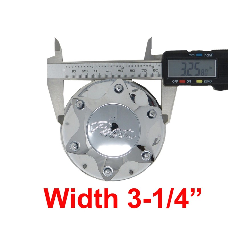 Pacer 4 PACK - 89-8121HM Pacer Chrome Wheel Center Cap