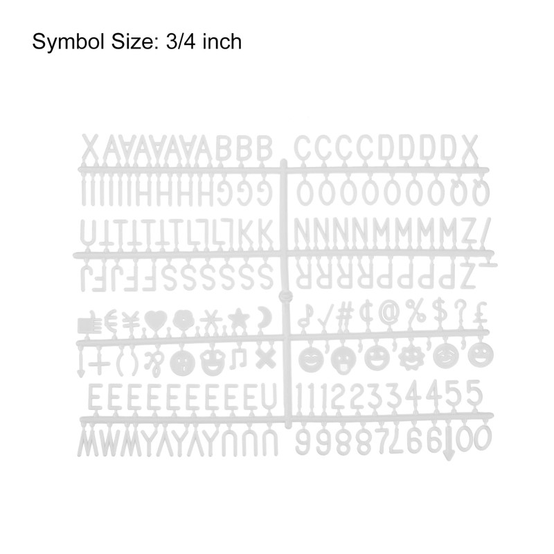 sourcing map Felt Board Letters, 510 Characters White 3/4" Letters