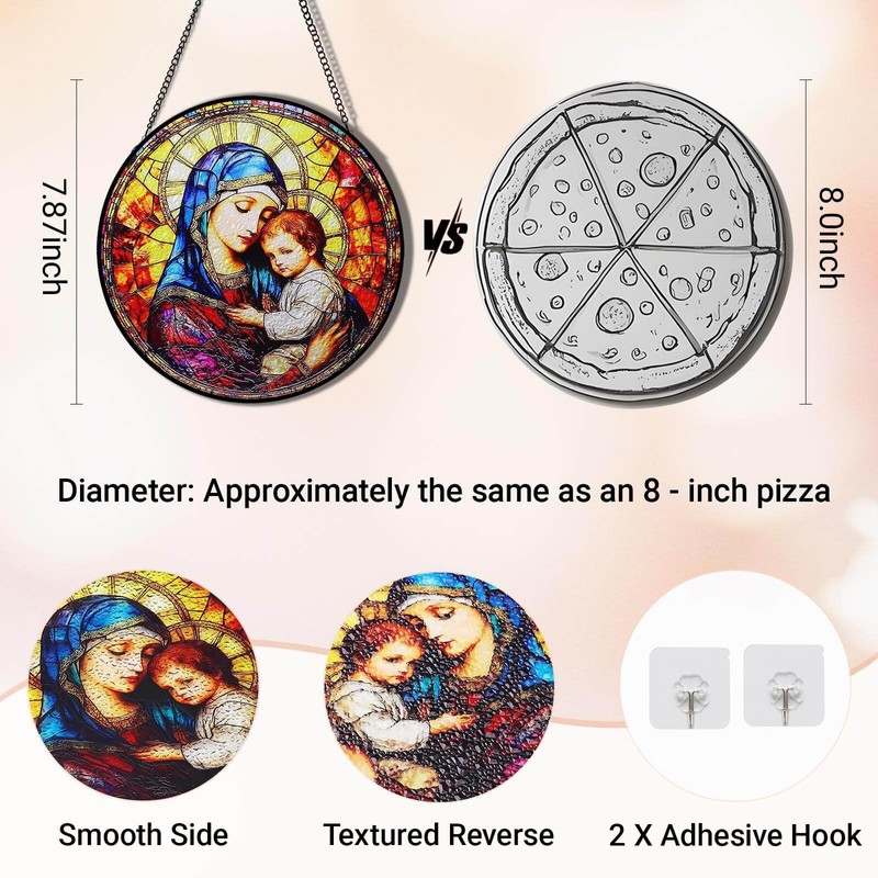 The Virgin Mary and Jesus Stained Glass suncatcher