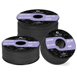Abma Cord Paracord 2 mm 50 m Nylon Cord 3 Core Rope Type I Cord for Crafts, Camping, Outdoor - Max. 90 kg (200 lbs) - Black