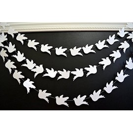Dove garland, love birds, paper doves, Paper dove garland, birds garland, Baby shower decorations, Shower garland, love birds garland, wedding garland, white doves