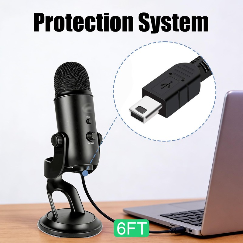 UUOLOV Blue Yeti Microphone Cord for Blue Yeti, Blue Yeti