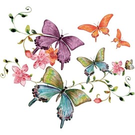 Embroidered Flowers Butterfly Applique,Iron on/Sew on Embroidered Decoration Colorful Decorative Cute Sew On Applique Patches for Clothing Large Colorful Patches for Clothes，Trim and Embellishments