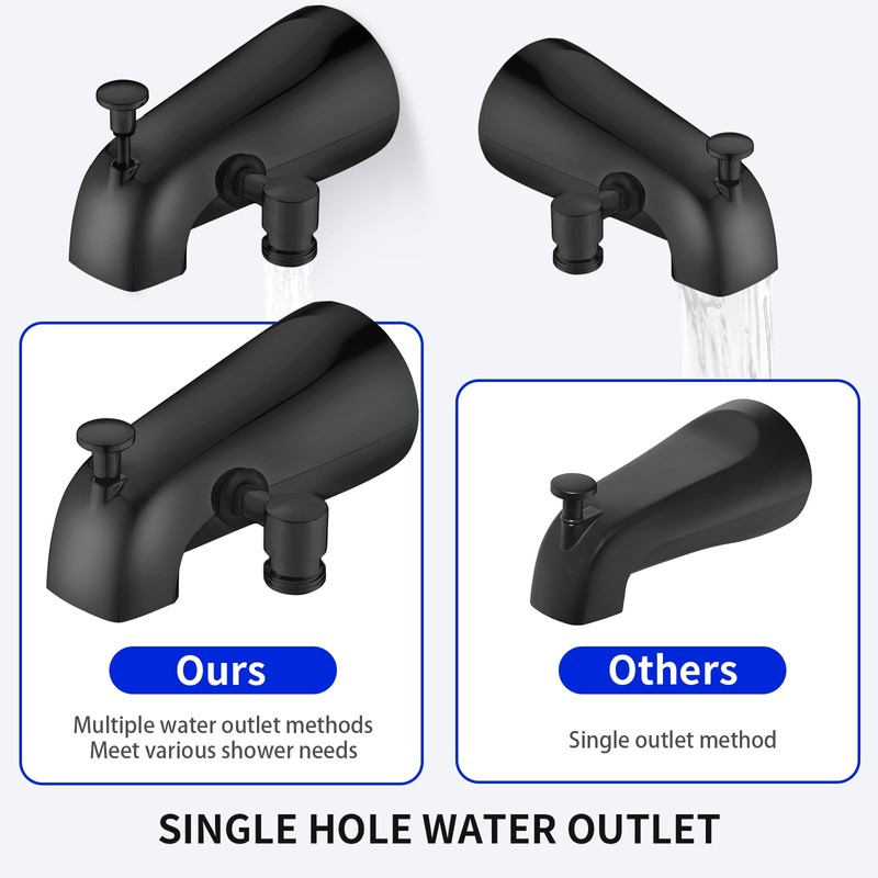 Tub Spout with Diverter,Bathtub Faucet with Shower Diverter,Fits 1/2" or