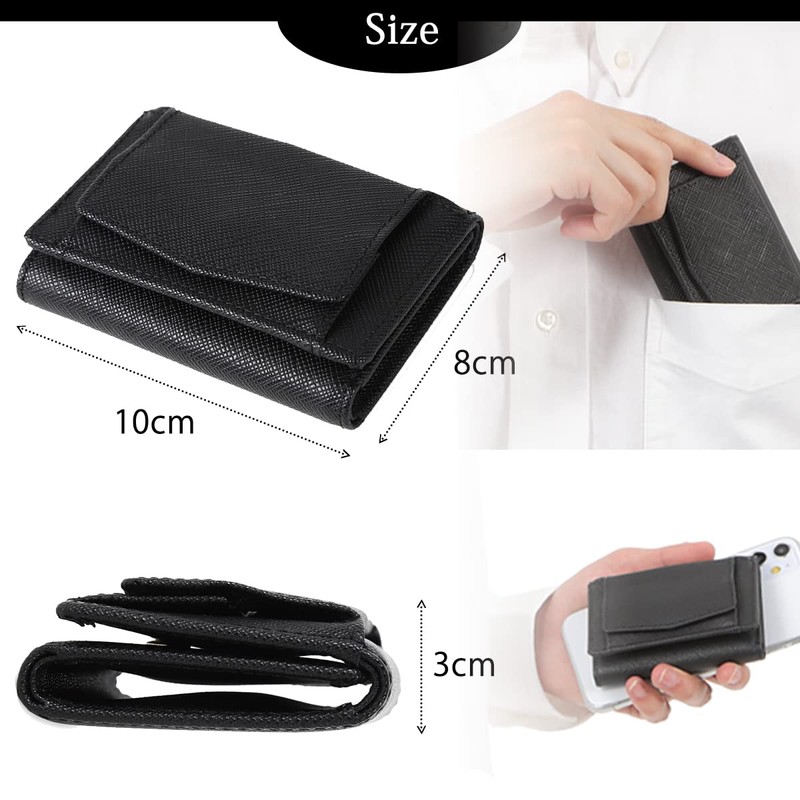 ST-SW3 Tri-Fold Wallet, Men's, Mini Wallet, Genuine Leather, Compact, Women's,