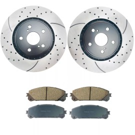 Atmansta Front Drilled Brake Rotors & Ceramic Pads for 2011 2012 2013-2017 Toyota Sienna