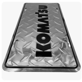 Komatsu-Diamond Plated Embossed Metal Vehicle License Plate Car Tag /$12.50 each