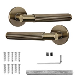 Decoranddecor Hera Antique Brass Internal Door Handles – Aluminium Handle Sets – Elegant and Durable Design for Wooden Interior Doors, Ideal for Bedrooms, Bathrooms, and Living Spaces