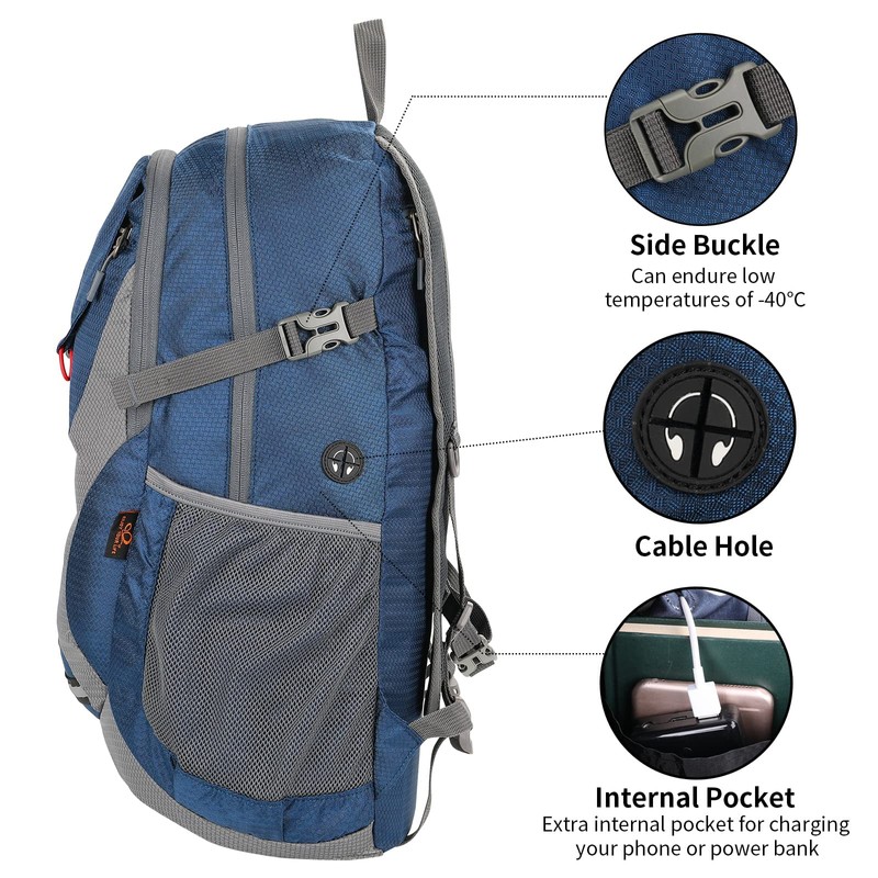 WATERFLY Lightweight Packable Hiking Backpack: Foldable Travel Daypack Ultralight Camping
