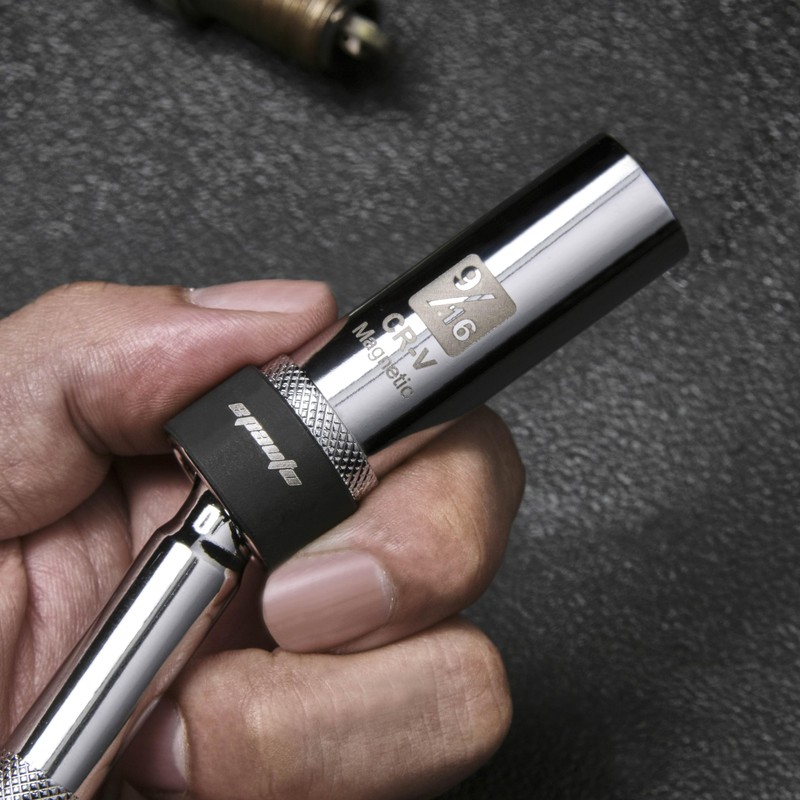 EPAuto Swivel 9/16" Magnetic Spark Plug Socket, 6 Point 3/8"