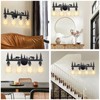 Monyohame Farmhouse Rustic Bear Bathroom Light Fixtures, 4-Light Black Vanity
