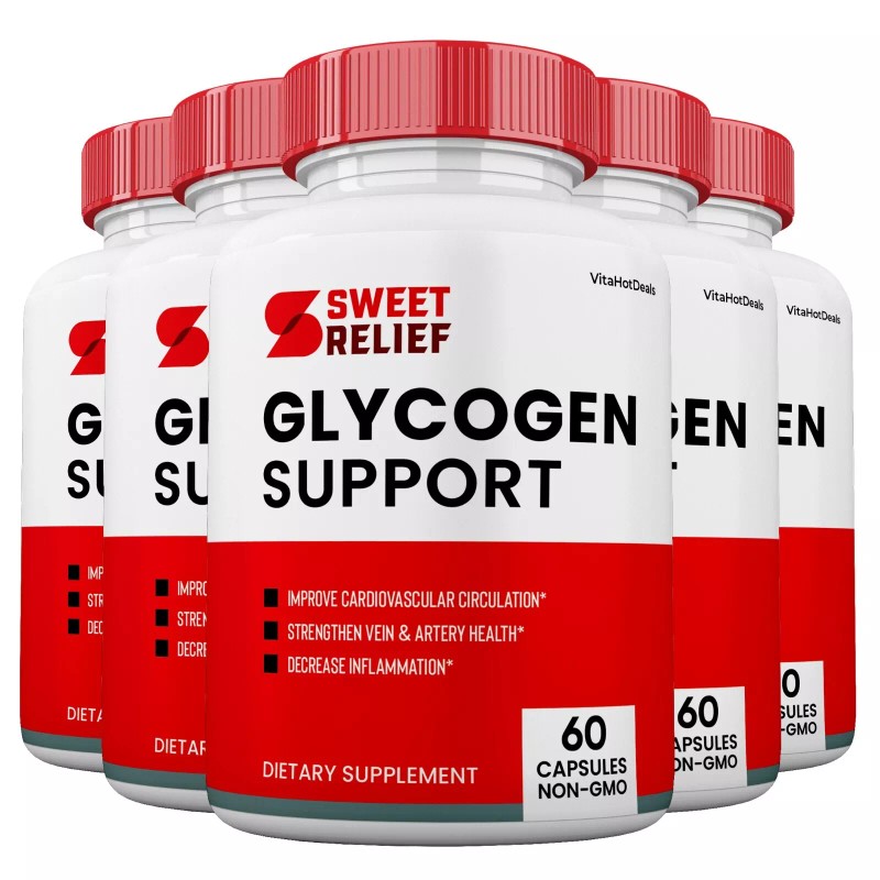 Sweet Relief Glycogen Control Capsules, Blood Vessel Supplement (5 Pack)