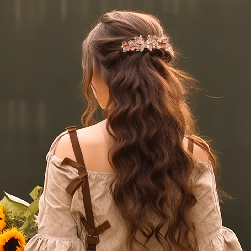 UHOMENY 2pcs Glitter Sparkly Jeweled Gems Crystal Rhinestone Butterfly Hair