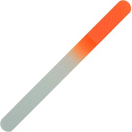 Czech Artisans Finished Glass Nail File, 5.3 inches (135 mm), Double-Sided Type, Orange (Transparent Soft Case)