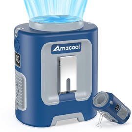 AMACOOL Mini Portable Waist Fan Clip on, 13000RPM 4-Speeds Personal Neck Fans, Up to 24H Battery Life, Rechargeable Wearable Shirt Belt Fan for Outdoor Work Jobsite Travel Camping, Gifts for Men