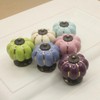 Wannianmu 5 Pack Vintage Ceramic Pumpkin Cabinet Knobs, Kitchen Cabinet