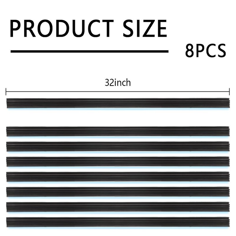 8PCS 32" Car Windshield Wiper Blades Strips,Rubber Wiper Blade Inserts,Universal