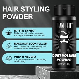 25g Flauschiges Haarpulver, Professionnel Haar Puder, Volumen Stylingpuder, Mattem Effekt, Einfach Aufzutragen, erklebt nicht, Farbloses Stylingpuder für Männer und Frauen Aller Haartypen