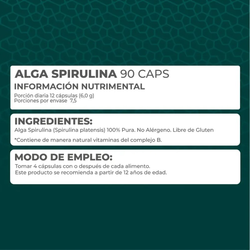 Suplemento Alga Spirulina (90 Caps) - Pronat