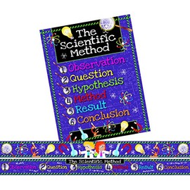 Barker Creek Deor Set, Scientific Method, Set Included 35' of Double-Sided Border and a 17" x 22" Chart That Illustrate The Steps in The Scientific Method, STEM, Home Learning, School Décor (3572)